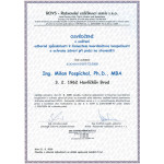 certifikát - OZO koordinátor BOZP na staveništi