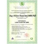 certifikát LEAD AUDITOR QMS